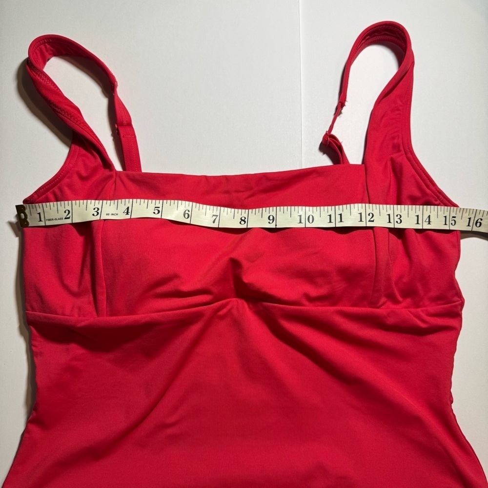 🌻 Sea Level Australia Eco Essentials Square Neck Red One-Piece Swimsuit size 14 - Picture 13 of 15